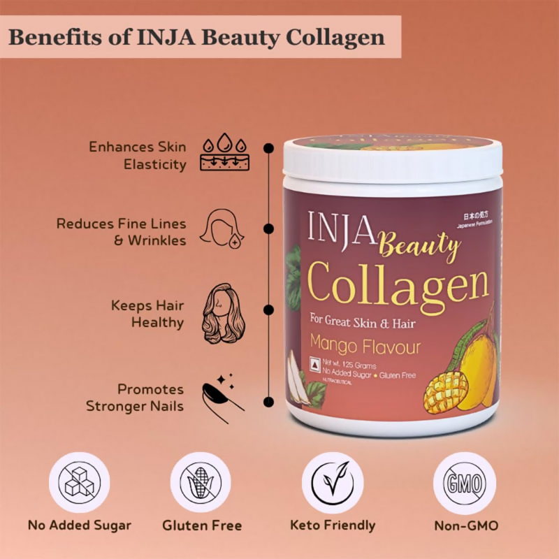 Inja Beauty Collagen For Skin Hair & Nails - Mango Flavour