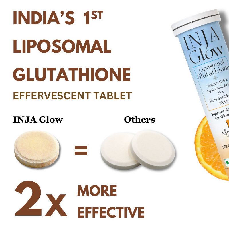 Inja Glow Liposomal Glutathione Drop Fizz & Drink Effervescent Tablets - Orange