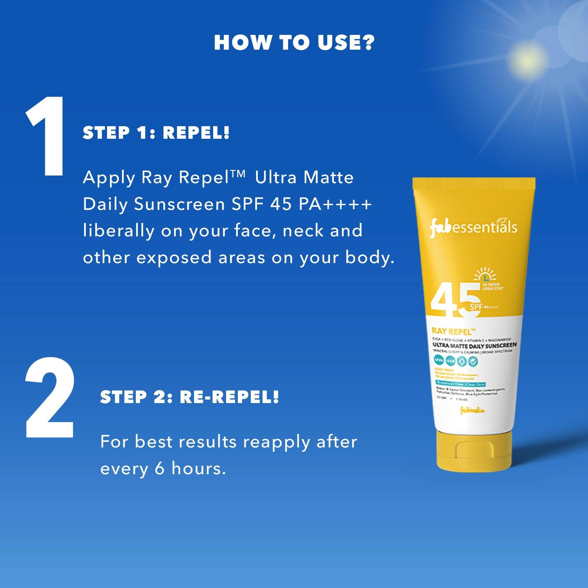 Fabessentials Ultra Matte Daily Sunscreen SPF 45 PA++++