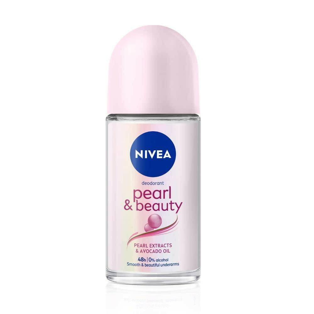 Nivea Pearl and Beauty Deo Roll On With Pearl Extracts & Avocado Oil 48 H Smooth & Beautiful Underarms 0% Alcohol