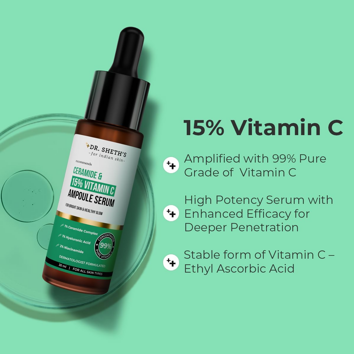 Dr. Sheth's Ceramide & 15% Vitamin C Ampoule Serum