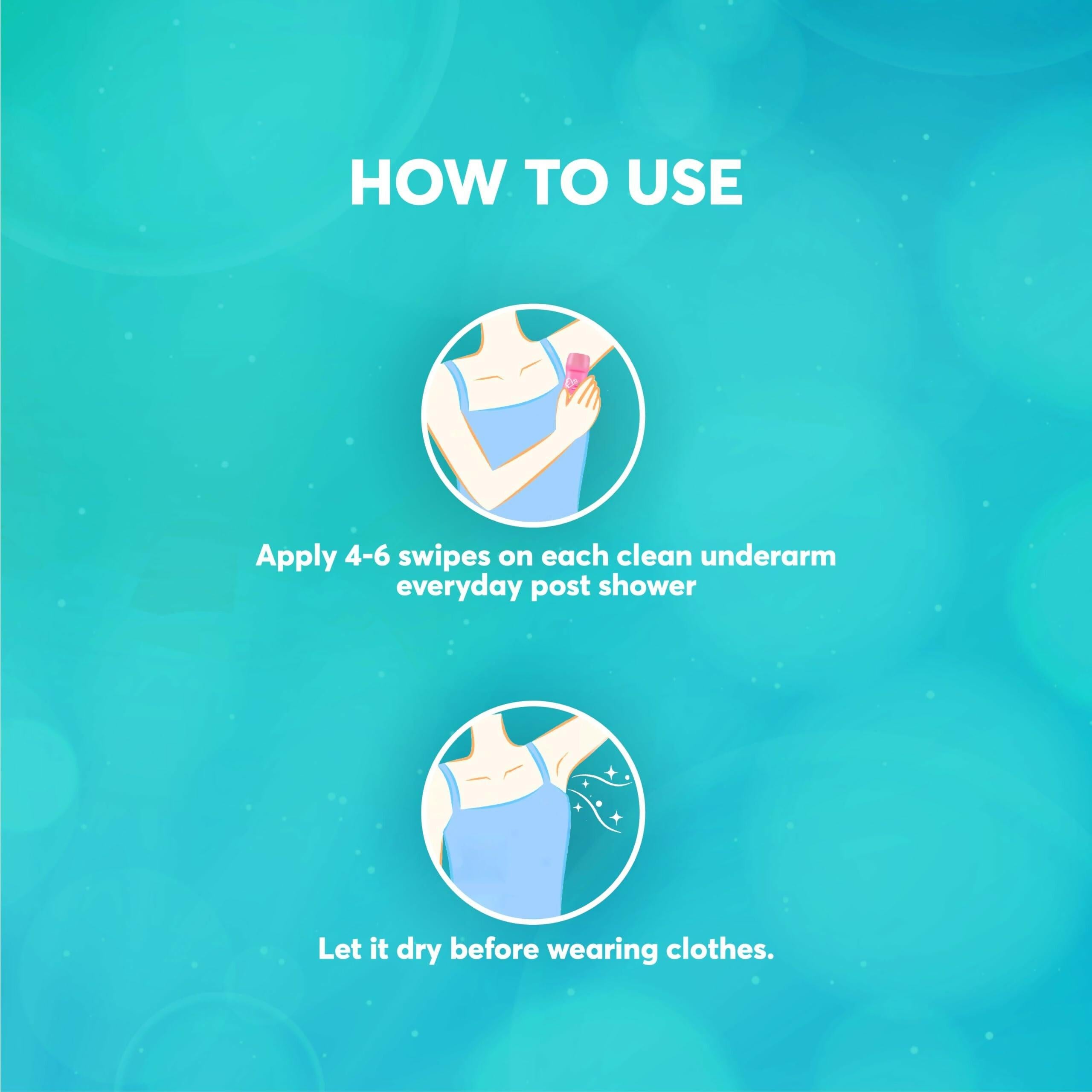 Eva Underarm Roll on Deodorant For Bright, Fresh & Smooth Underarms, Alcohol & Aluminium Free, For Women