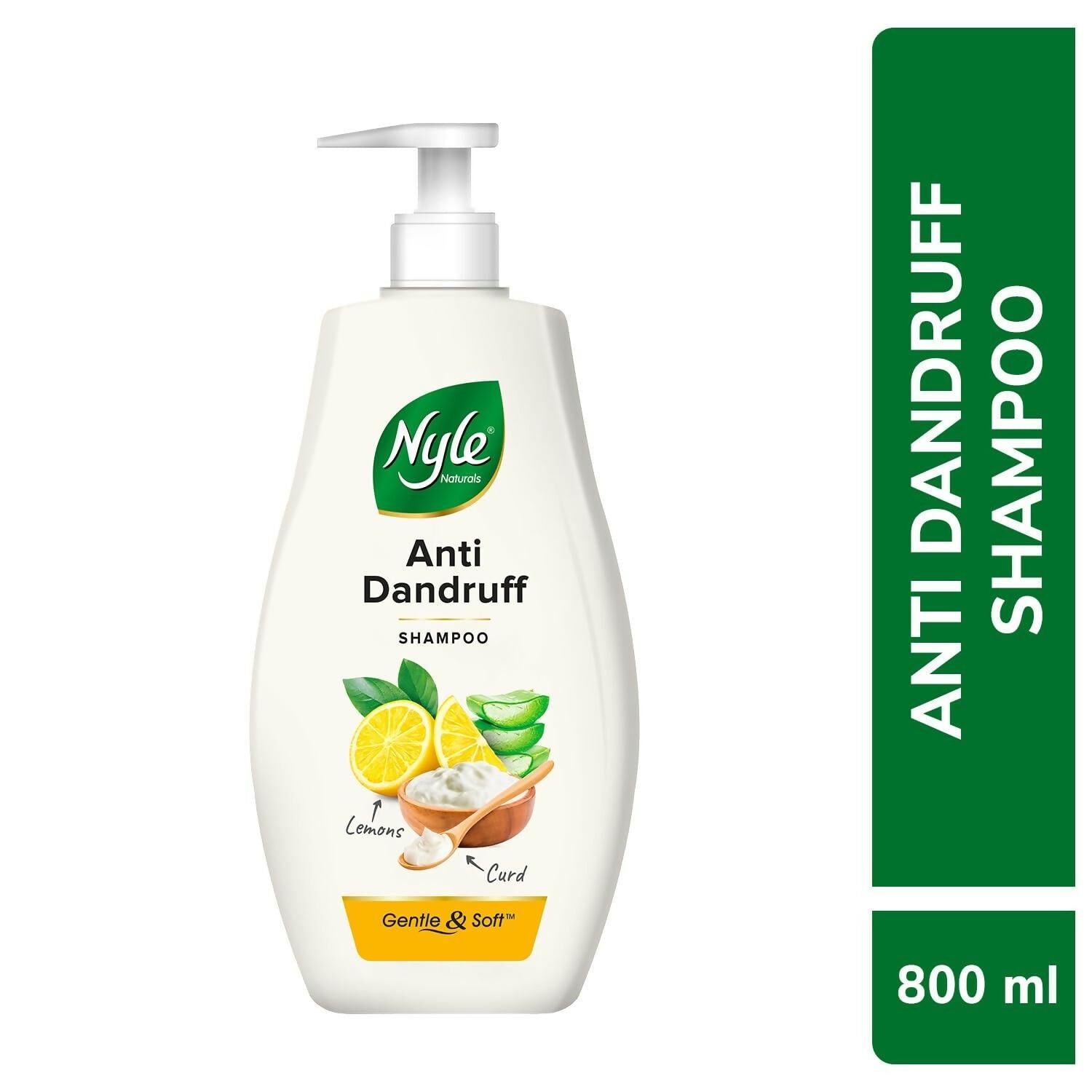 Nyle Naturals Anti Dandruff Shampoo, With Lemon And Curd, Gentle & Soft, For Men & Women