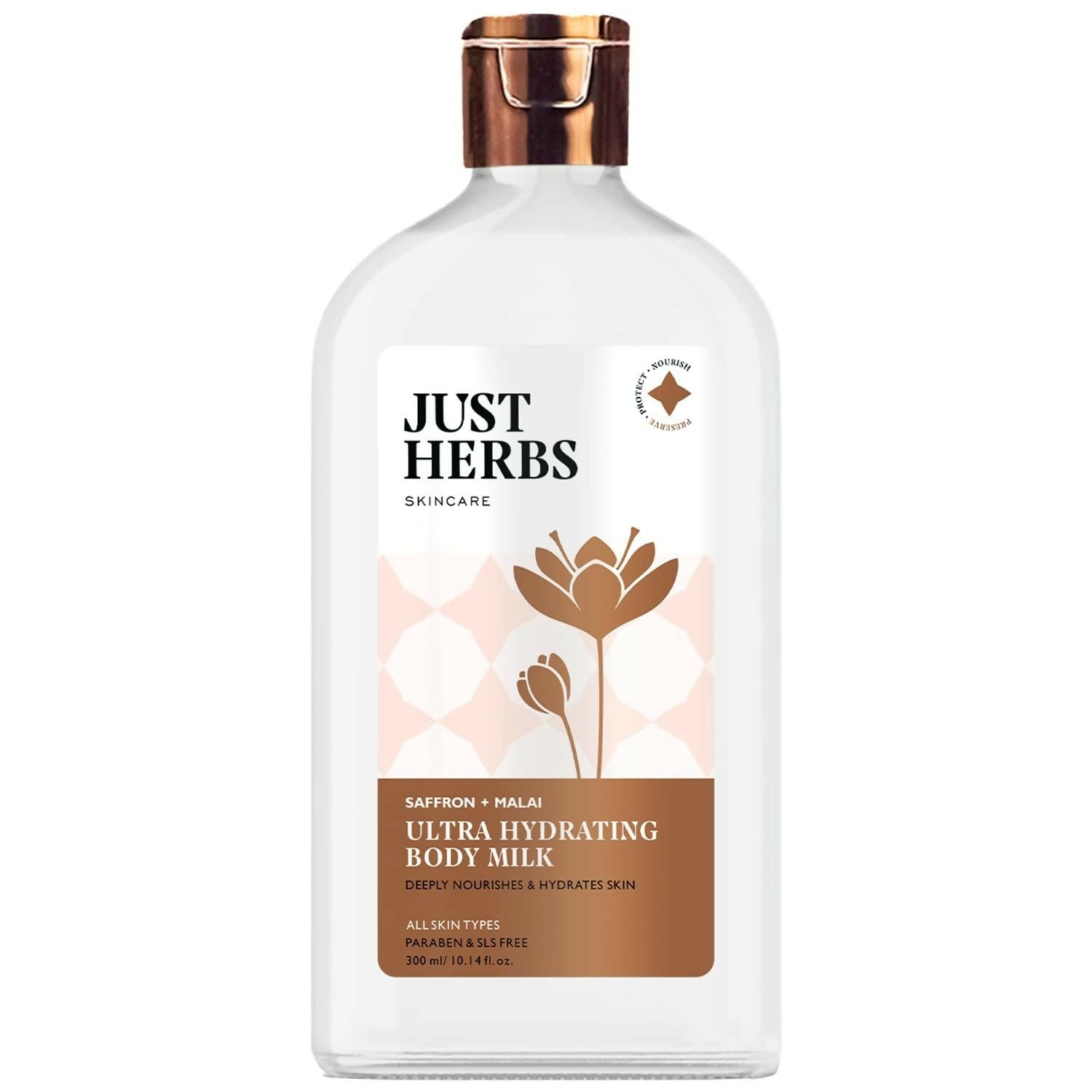 Just Herbs Saffron + Malai Nourishing Body Milk Lotion