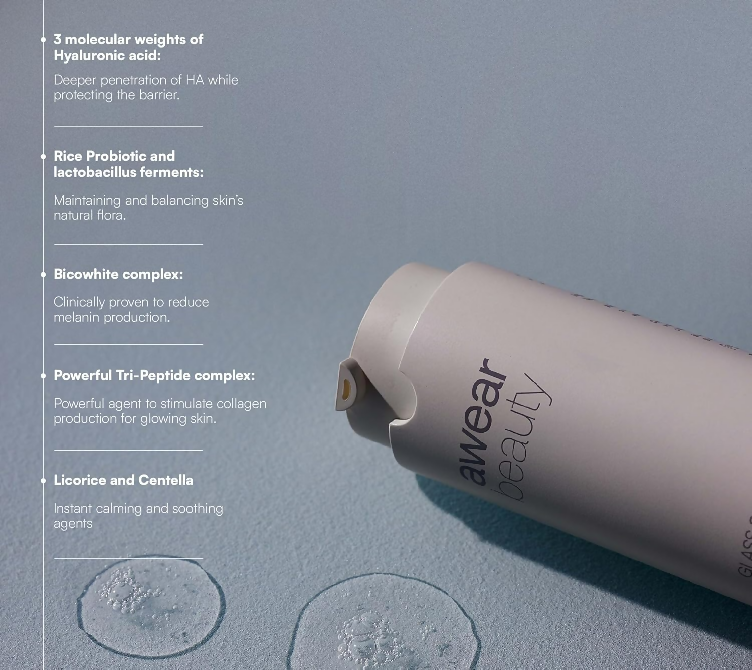 Awear Beauty Glass Skin Peptide Glow Serum