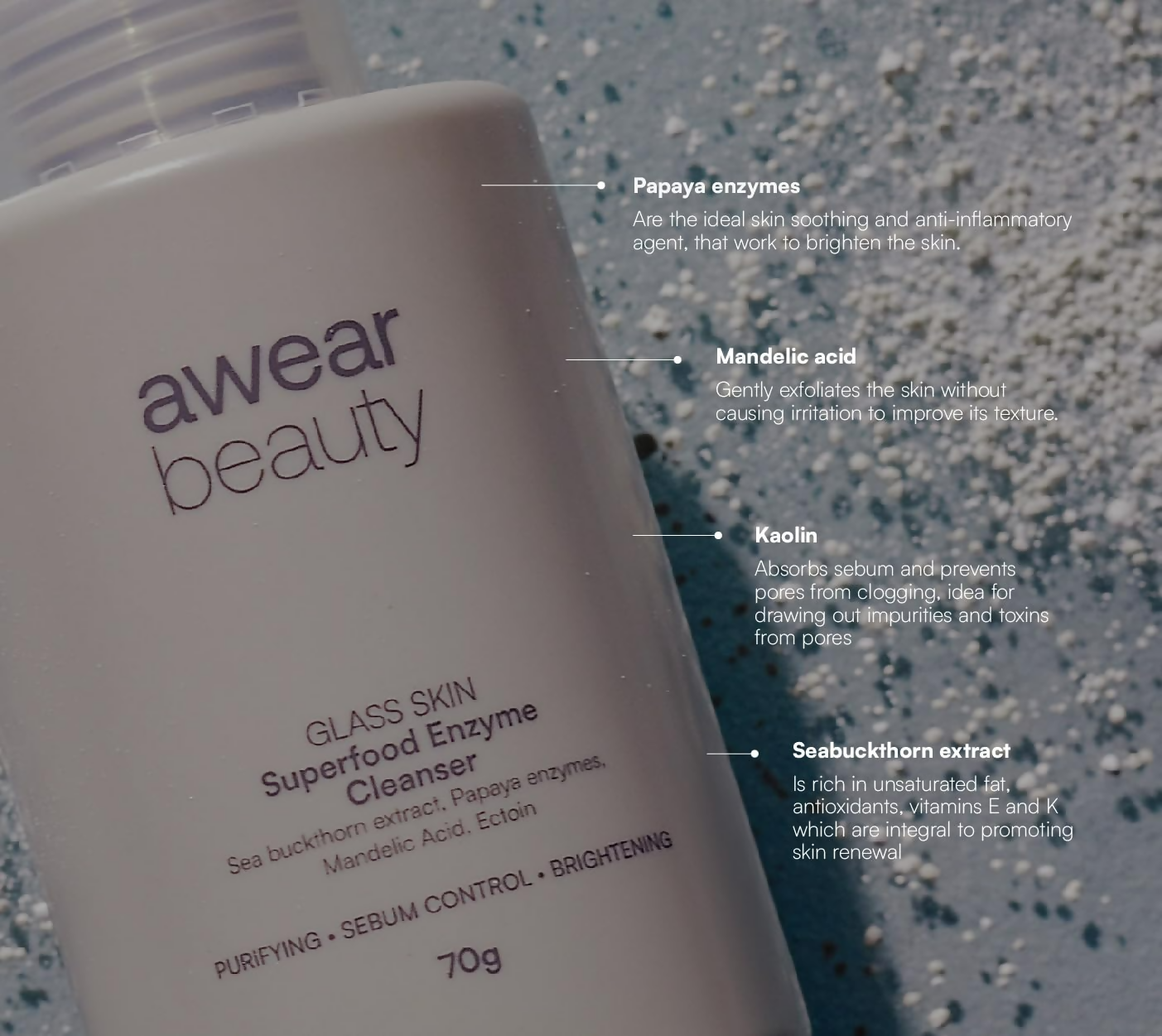 Awear Beauty Glass Skin Superfood Enzyme Cleanser
