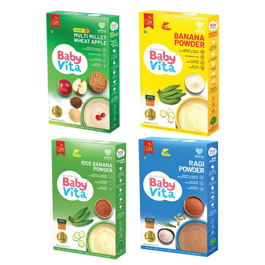 BabyVita Arbanox Nutribox Prime Essential Meals For Little Ones Variety of Nutrient-Packed Powders Combo