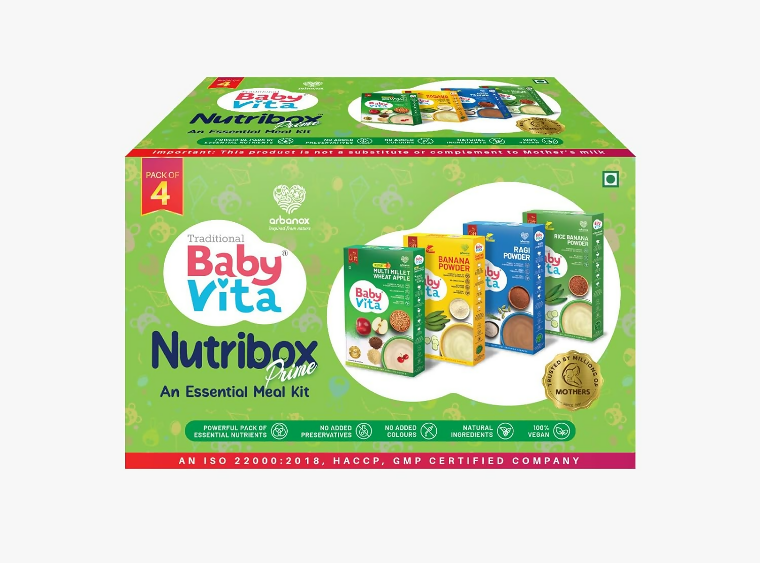 BabyVita Arbanox Nutribox Prime Essential Meals For Little Ones Variety of Nutrient-Packed Powders Combo