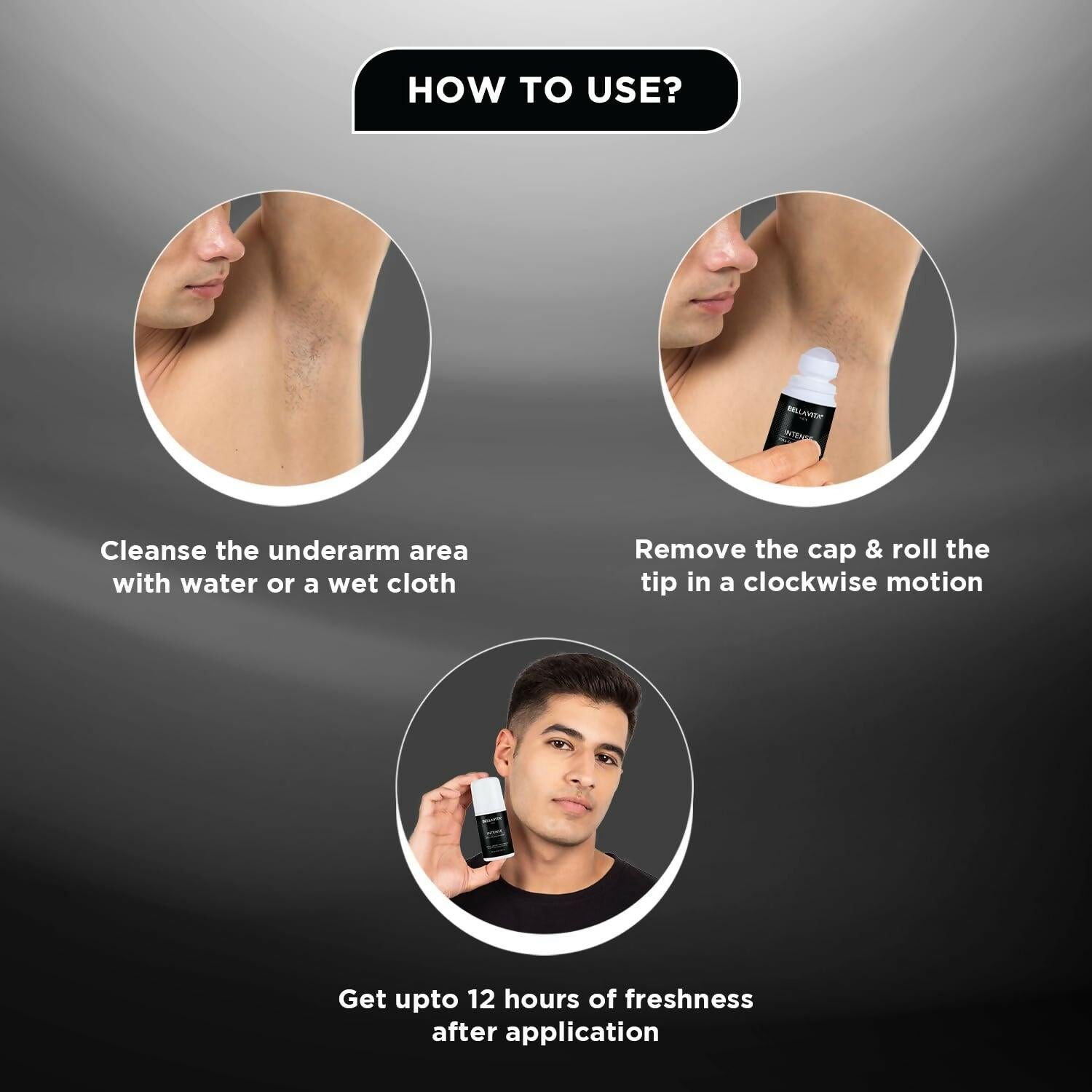 Bella Vita Intense Natural Underarm Roll On Deodorant for Men