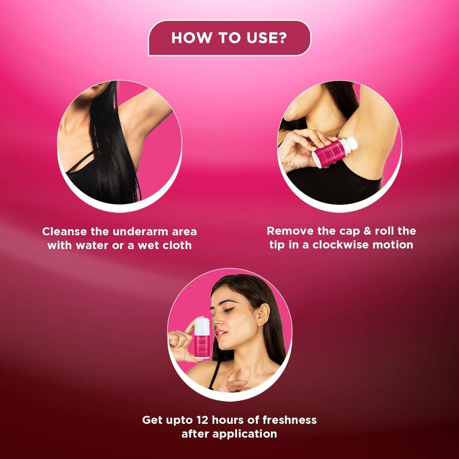 Bella Vita Deo White Natural Underarm Roll On Deodorant for Women