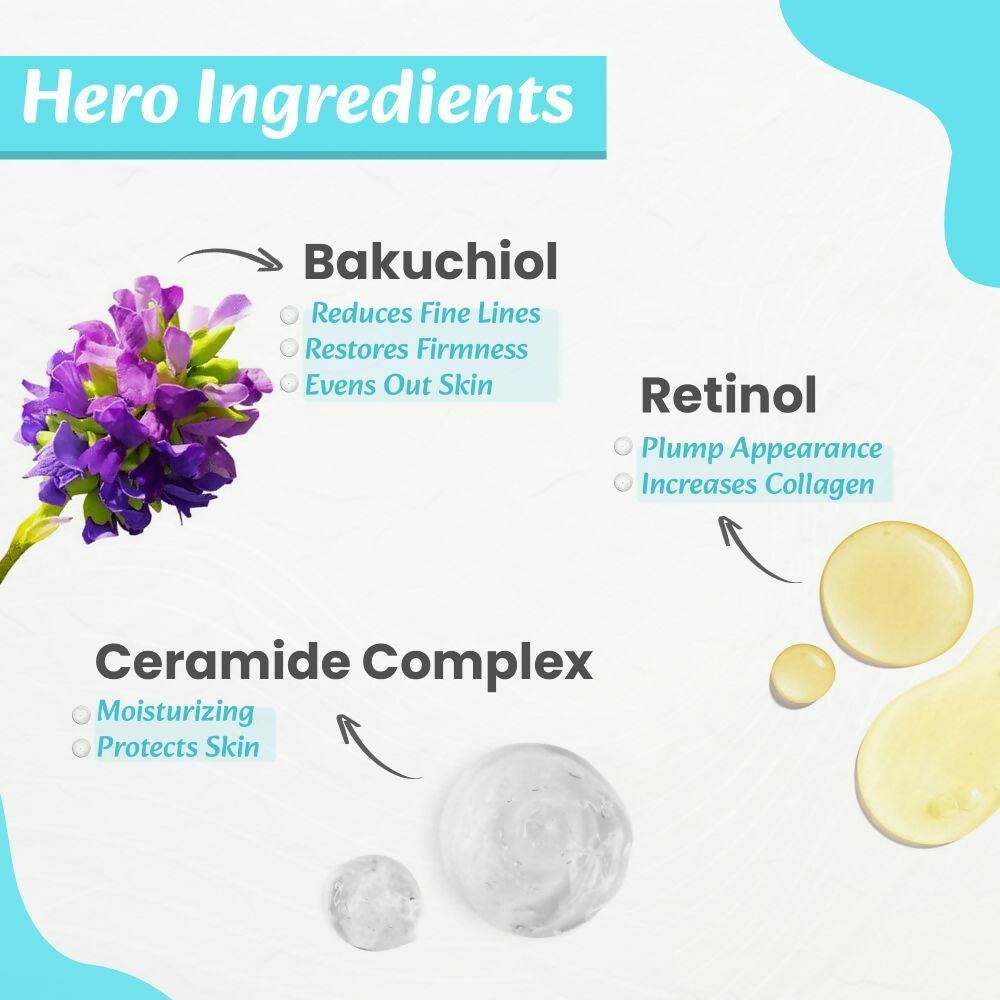 Wild Oak 1% Retinol Bakuchiol Face Serum Anti-Aging Brightening & Skin Texture Improvement