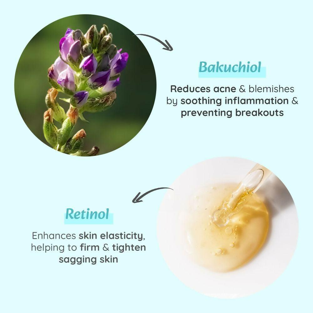 Wild Oak 1% Retinol Bakuchiol Face Serum Anti-Aging Brightening & Skin Texture Improvement