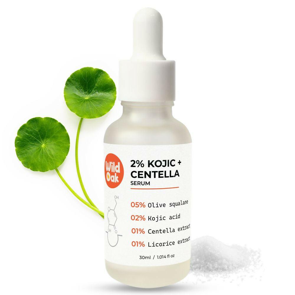 Wild Oak 2% Kojic + Centella Face Serum For Hyperpigmentation Brightening Sun Damage & Melasma Care