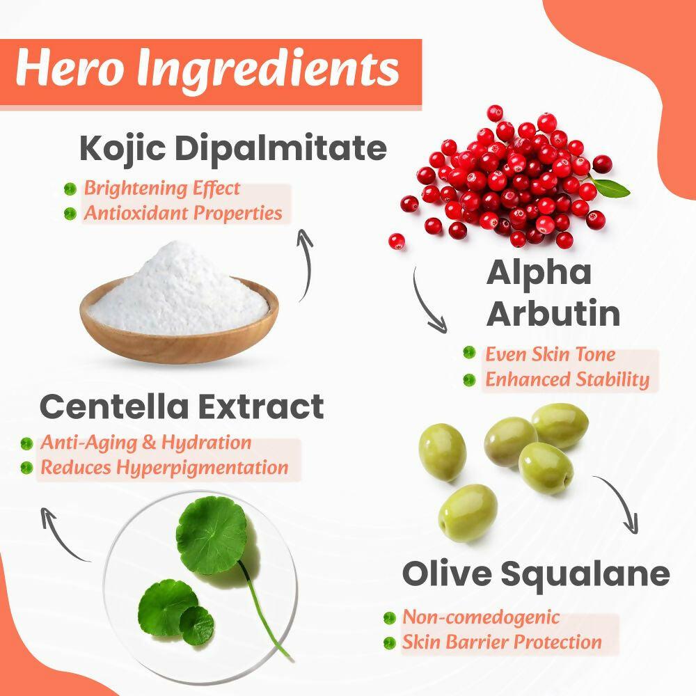 Wild Oak 2% Kojic + Centella Face Serum For Hyperpigmentation Brightening Sun Damage & Melasma Care