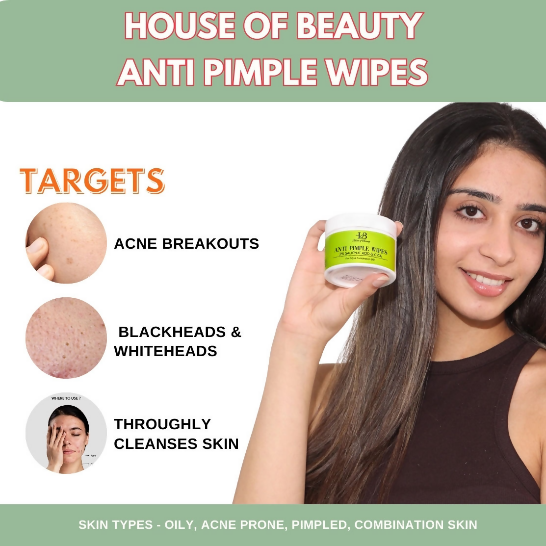 House of Beauty Anti Pimple Wipes