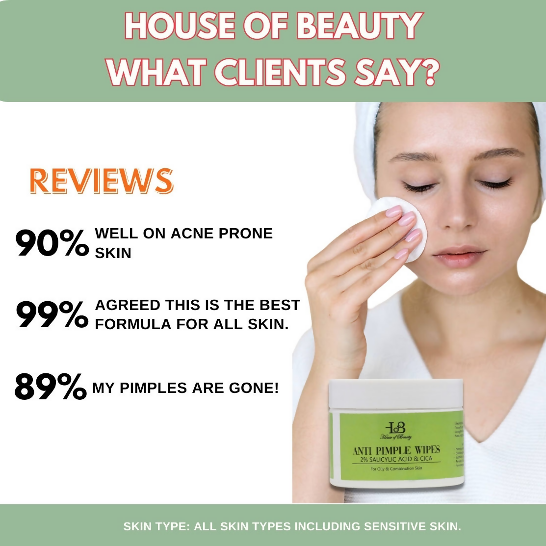 House of Beauty Anti Pimple Wipes