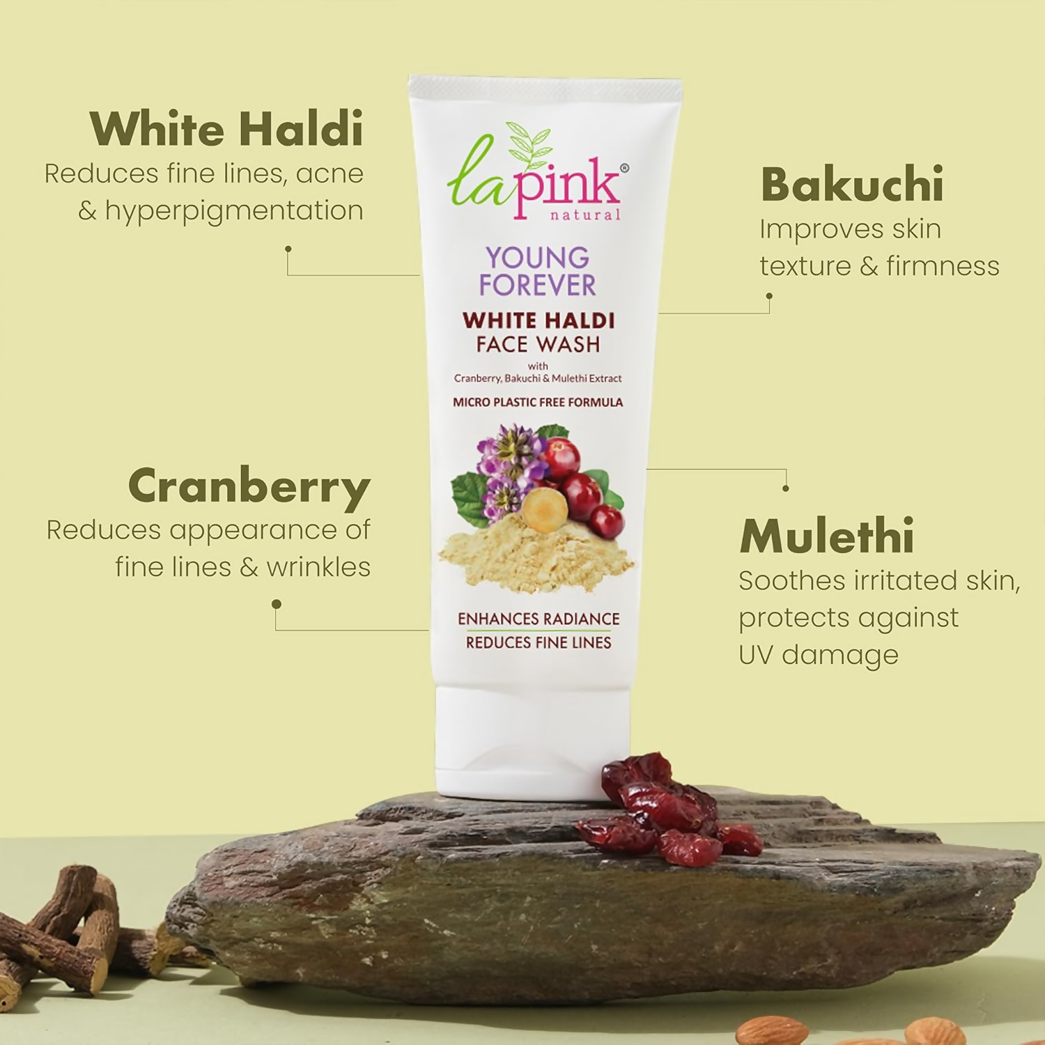 La Pink Young Forever White Haldi Face Wash