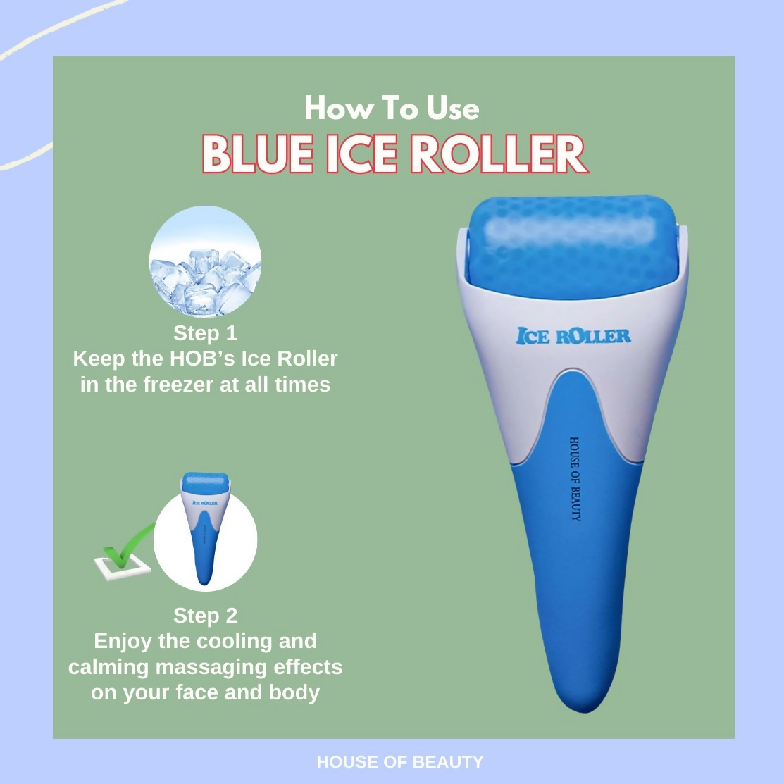 House of Beauty ICE Roller - Blue