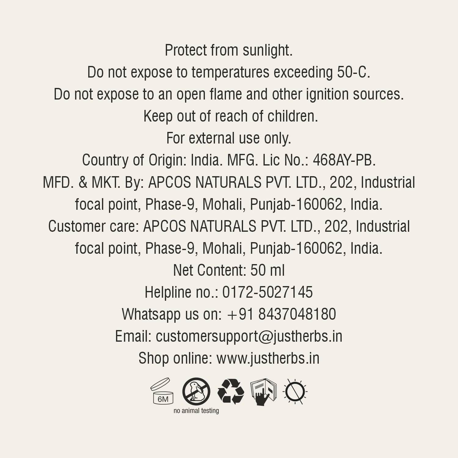 Just Herbs Under Arm Roll On For Women Floral Fiesta Long Lasting and Refreshing Women Deodorant