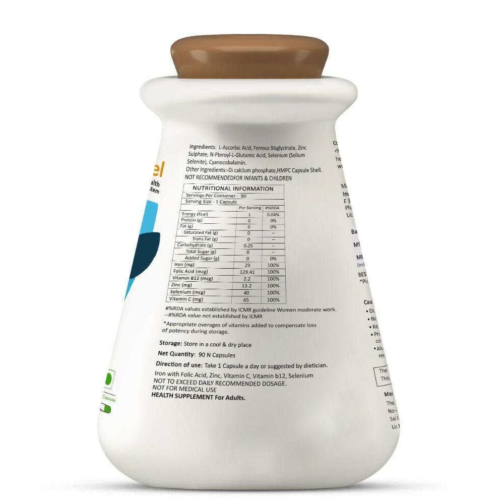 MyFitFuel Iron+ Folic Acid, Zinc, Vitamin C & B12 Supplement Capsules