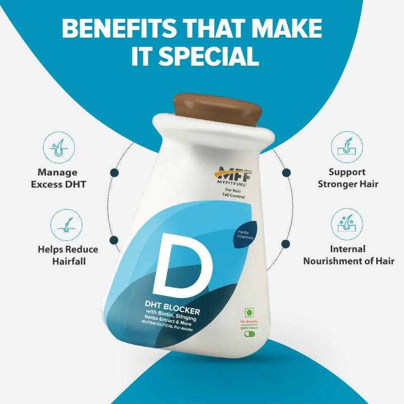 MyFitFuel DHT Blocker Tablets with Biotin & Zinc for Hair Fall Control