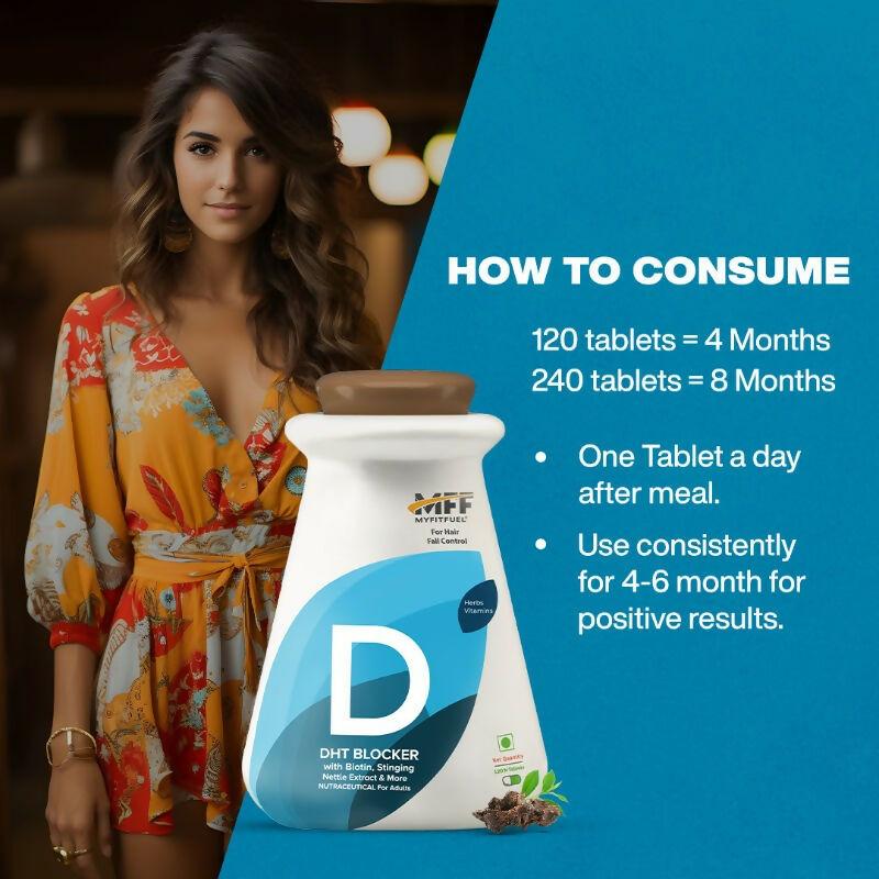 MyFitFuel DHT Blocker Tablets with Biotin & Zinc for Hair Fall Control