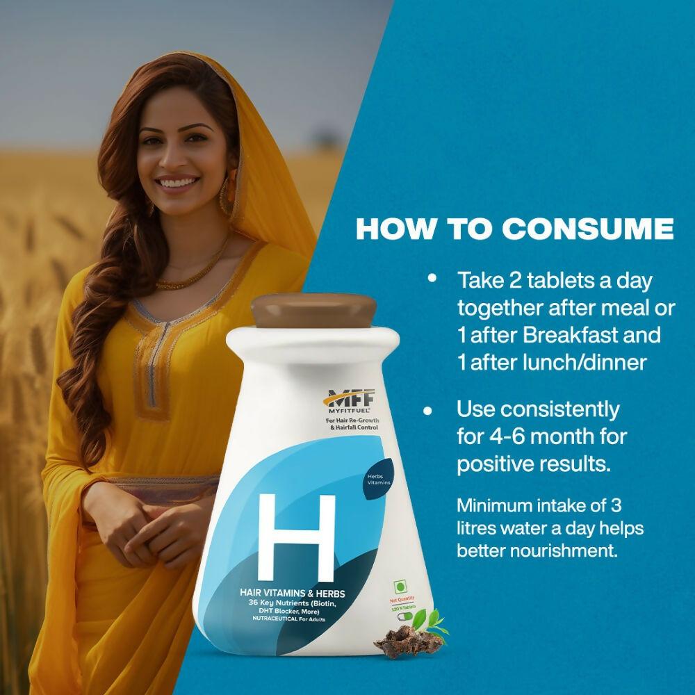 MyFitFuel Hair Vitamins with DHT Blocker Tablets (36 Vitamins, Mineral & Herbs) for Hair Growth