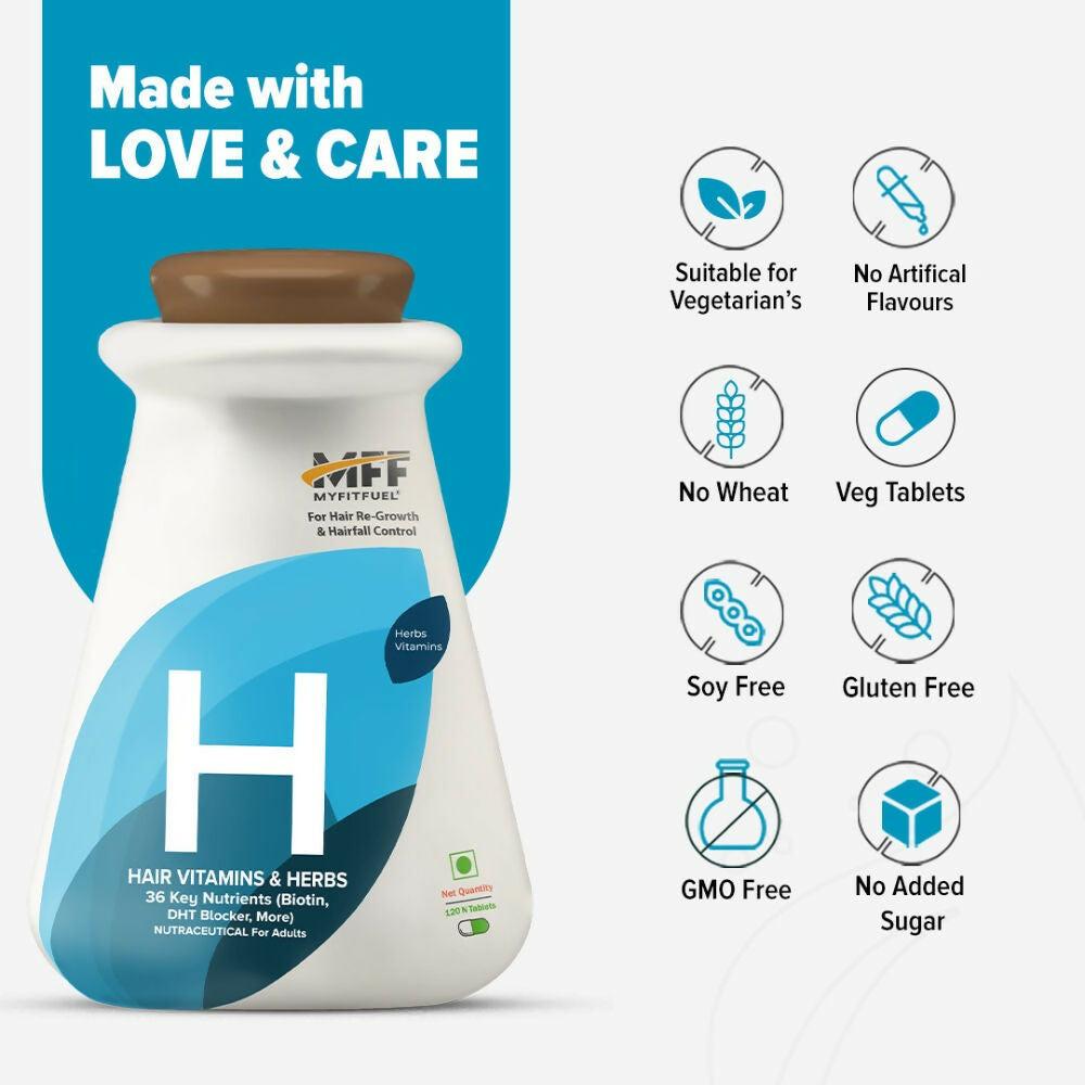 MyFitFuel Hair Vitamins with DHT Blocker Tablets (36 Vitamins, Mineral & Herbs) for Hair Growth
