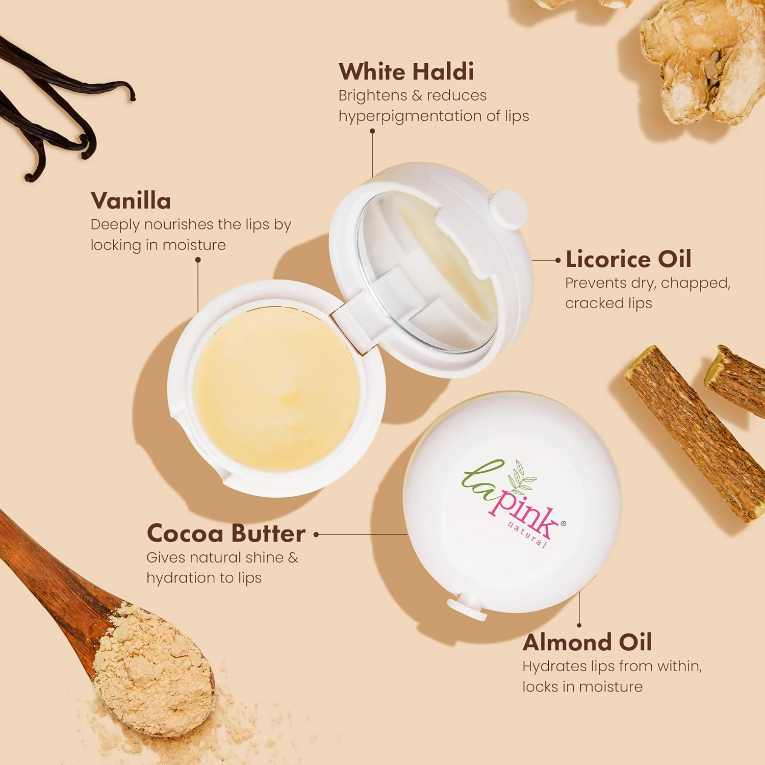 La Pink Vanilla Lip Balm With Shea & Kokum Butter