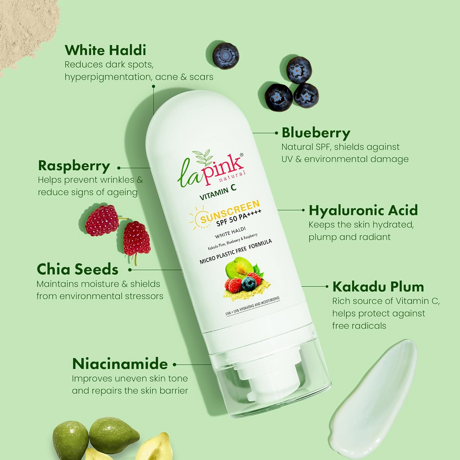 La Pink Vitamin C Sunscreen SPF 50 Pa++++ For All Skin Types