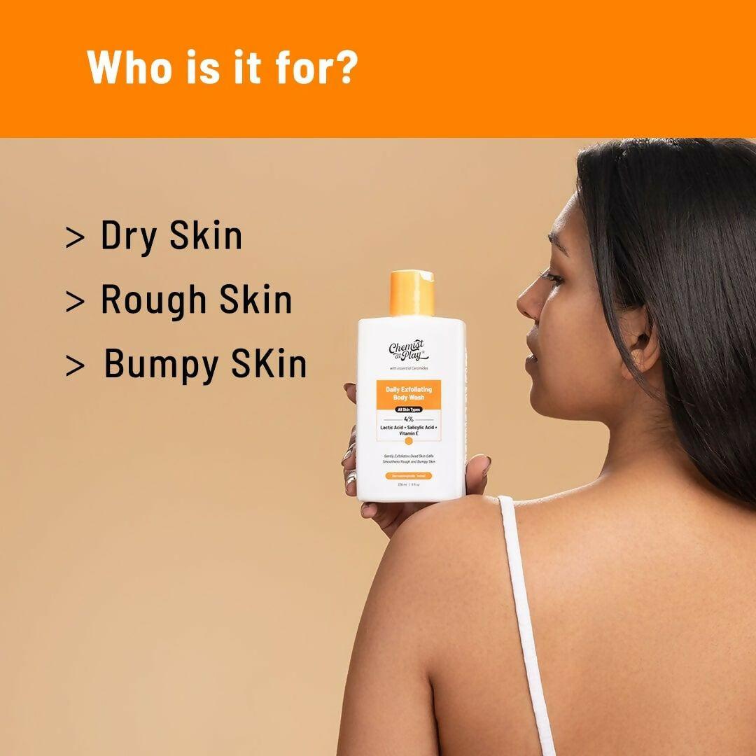 Chemist At Play Exfoliating Body Wash + Exfoliating Body Scrub For Tan Removal Combo