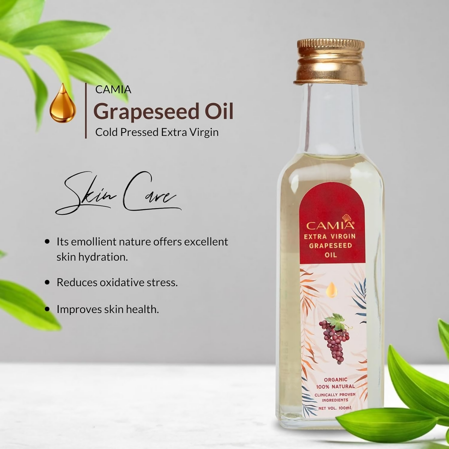 Camia Organic Extra Virgin Cold Pressed Grapeseed Oil