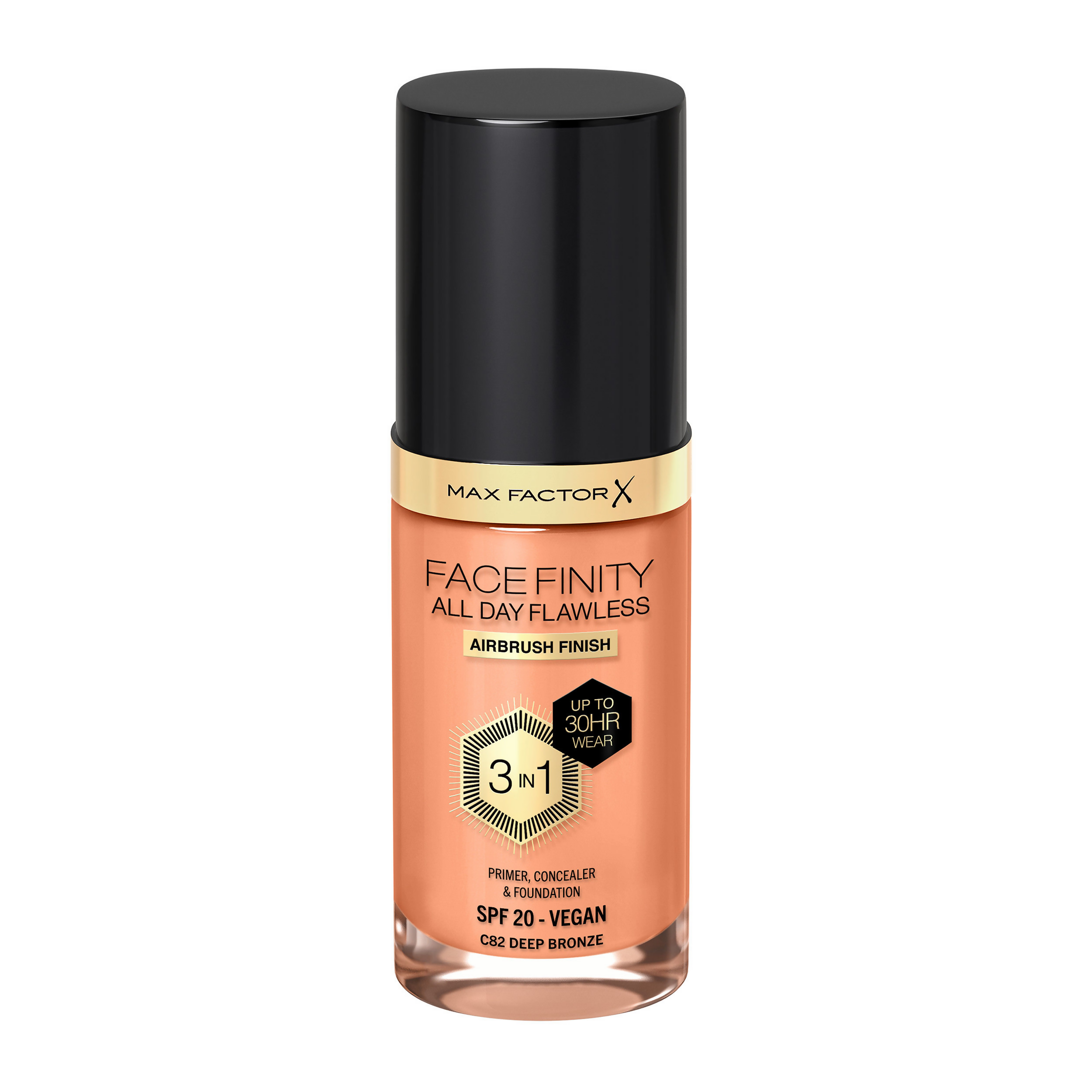 Max Factor Face Finity All Day Flawless 3 In 1 Foundation - 82 Deep Bronze
