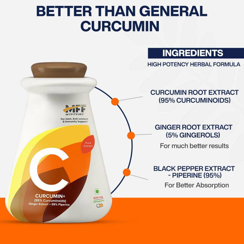 MyFitFuel Curcumin + Ginger Extract + Piperine Capsules