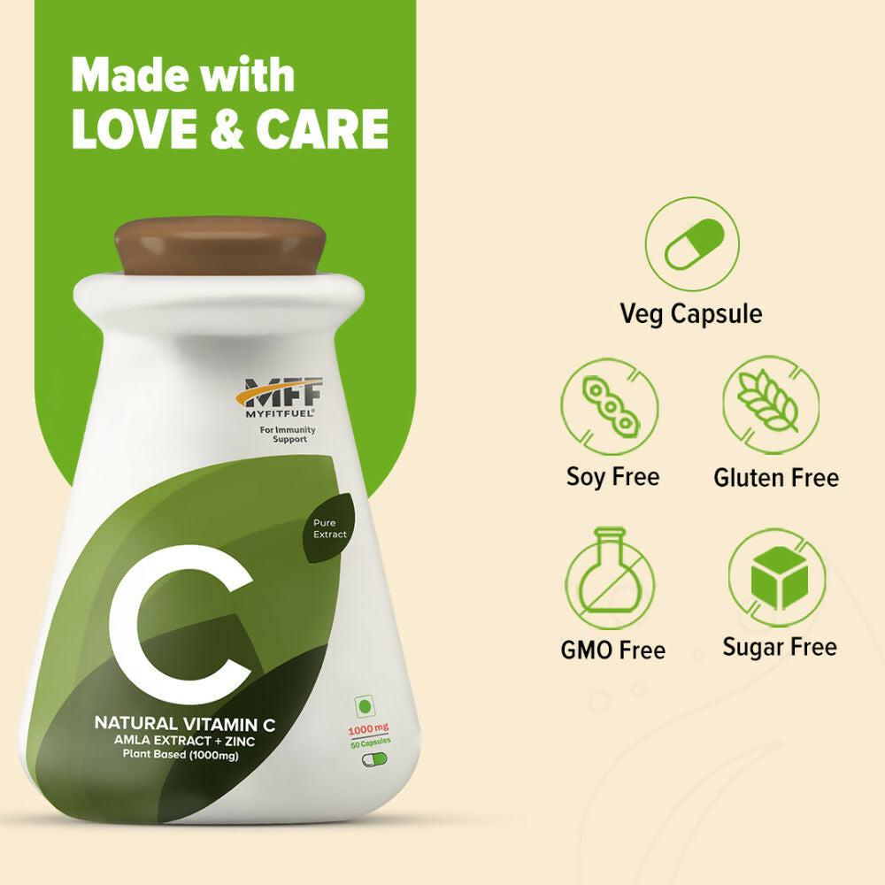 MyFitFuel Natural Vitamin C Amla Extract + Zinc Plant Based Capsules