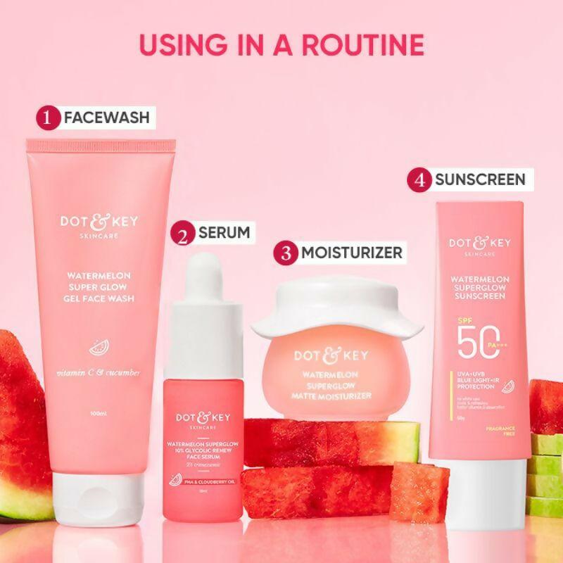 Dot & Key CSMS (Cleanser, Serum, Moisturizer, Sunscreen) Watermelon Essentials Combo
