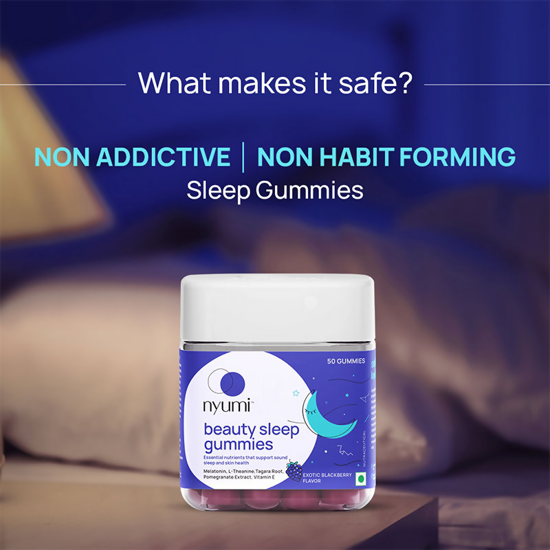 Nyumi Beauty Sleep Non-Addictive Melatonin Gummies for Deep & Uninterrupted Sleep