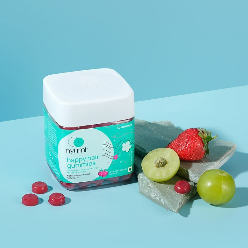 Nyumi Biotin Hair Gummies For Stronger Thicker And Shinier Hair - Amla Zinc, & Multivitamins