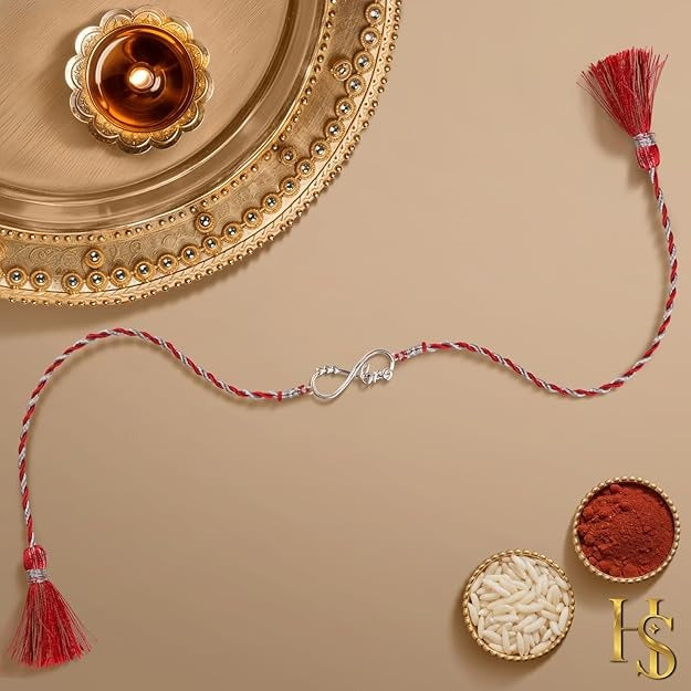 HighSpark 925 Silver Raksha Bandhan Rakhi for Brother | Stylish Cool Bro Rakhi for Boys & Men | Lovely Gift