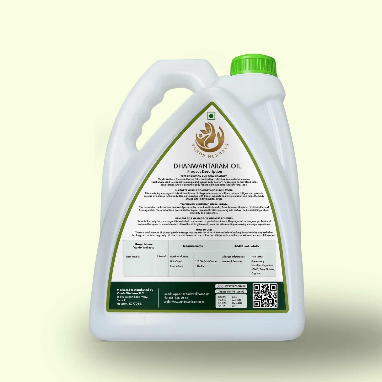 Dhanwantaram Oil | Vande Herbals Ayurvedic Massage Oil for Joint and Muscle Care