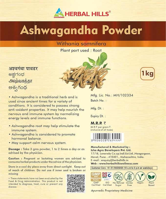 Herbal Hills Ashwagandha Powder | 1 Kg