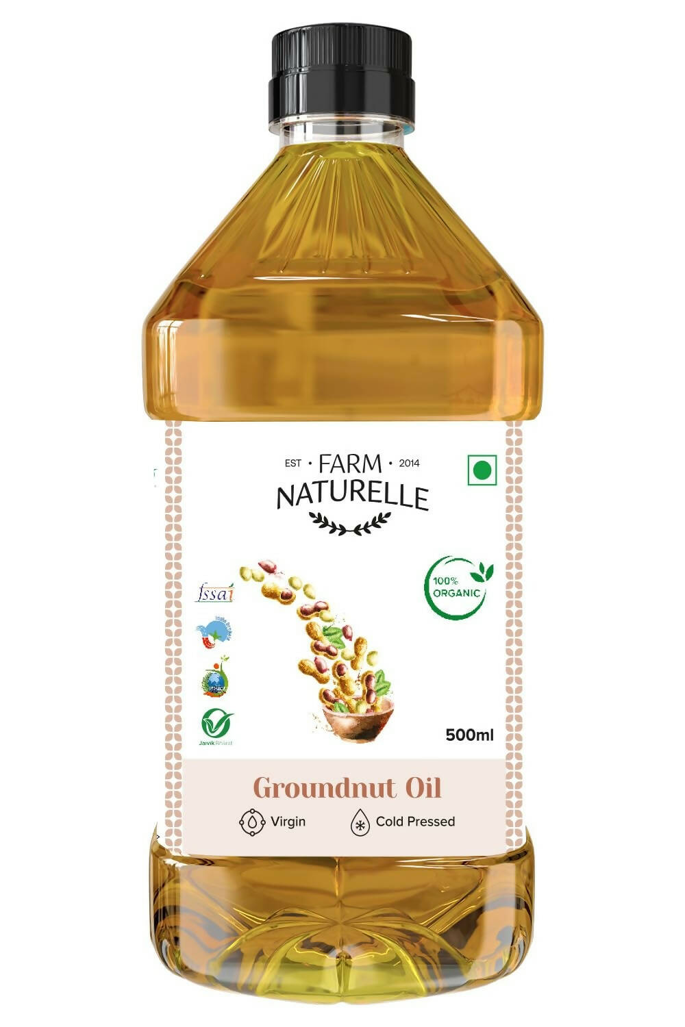 Farm Naturelle Organic Ghani Cold Pressed Virgin Groundnut/Peanut Oil