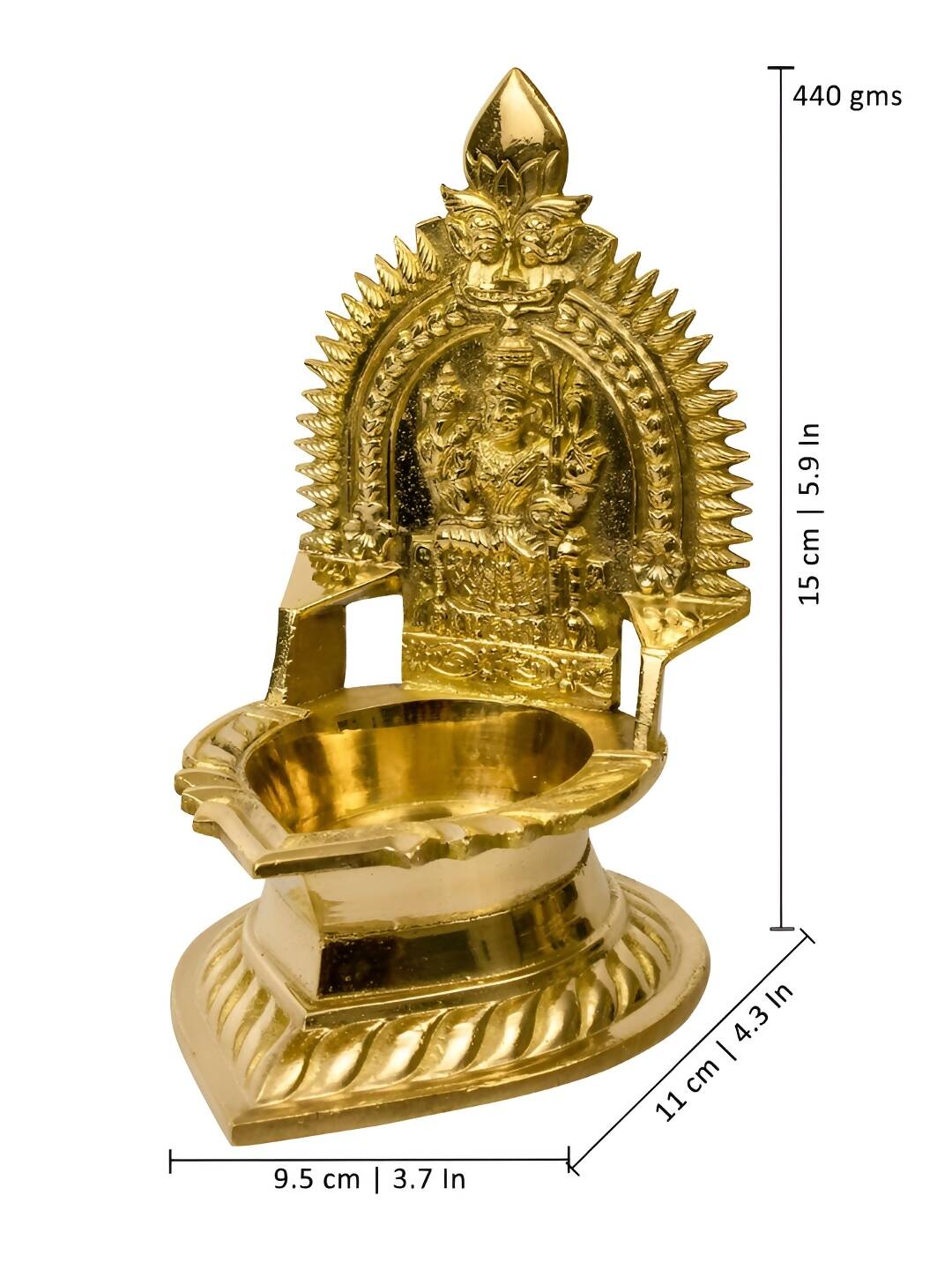 Spillbox Gold-Toned Brass Karumbu Kamachi Diya Pooja Essential