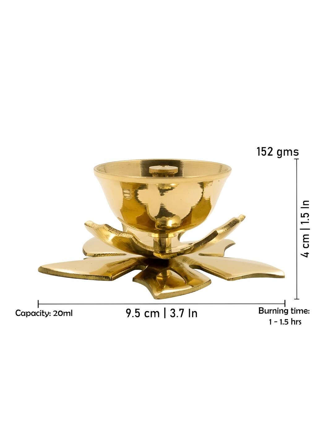 Spillbox Gold Toned Kamal Jyothi Diya Pooja Essentials