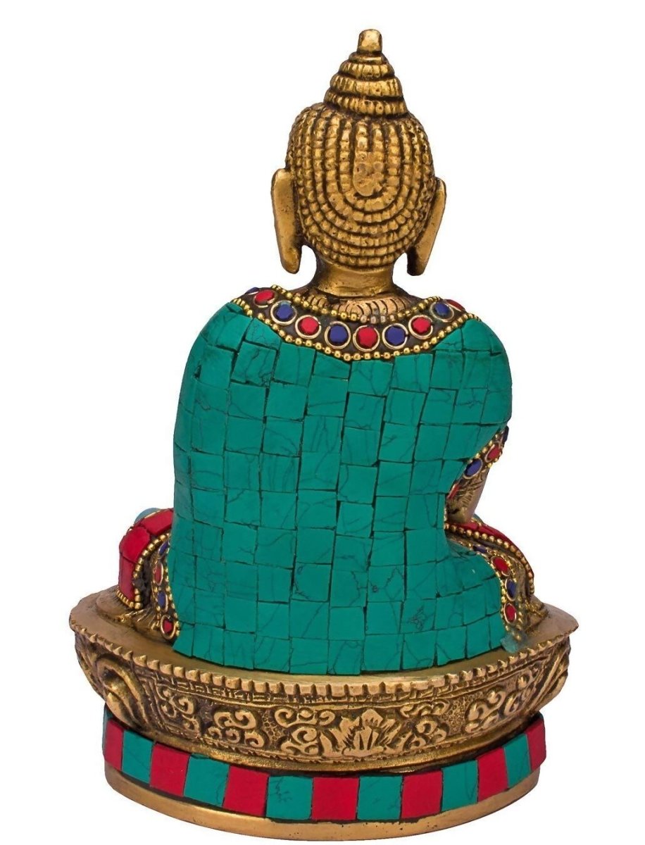 Artvarko Brass Buddha Vitarka Statue Multicolor
