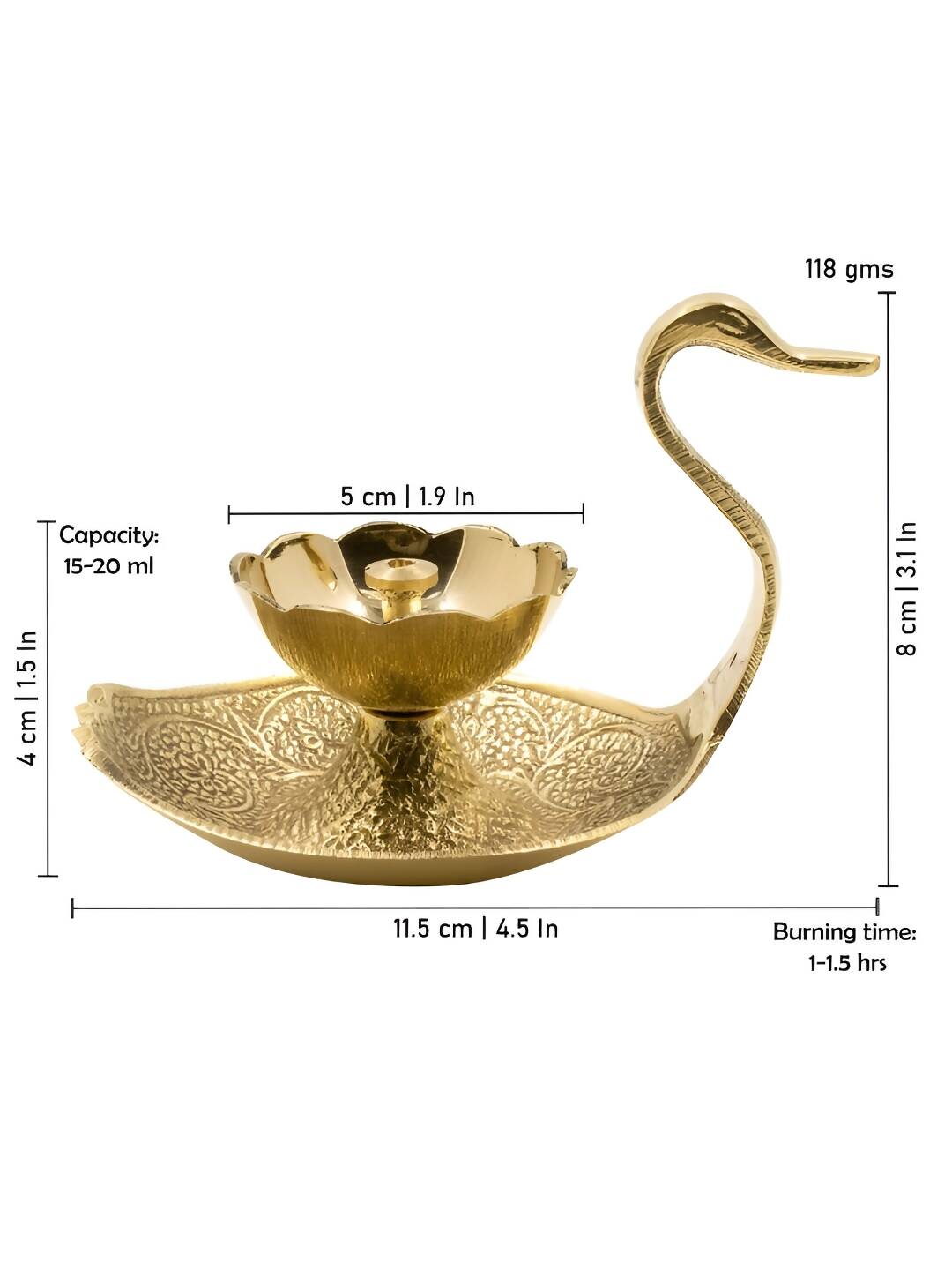 Spillbox Gold-Toned Brass Duck Nanda Deep Pooja Essential