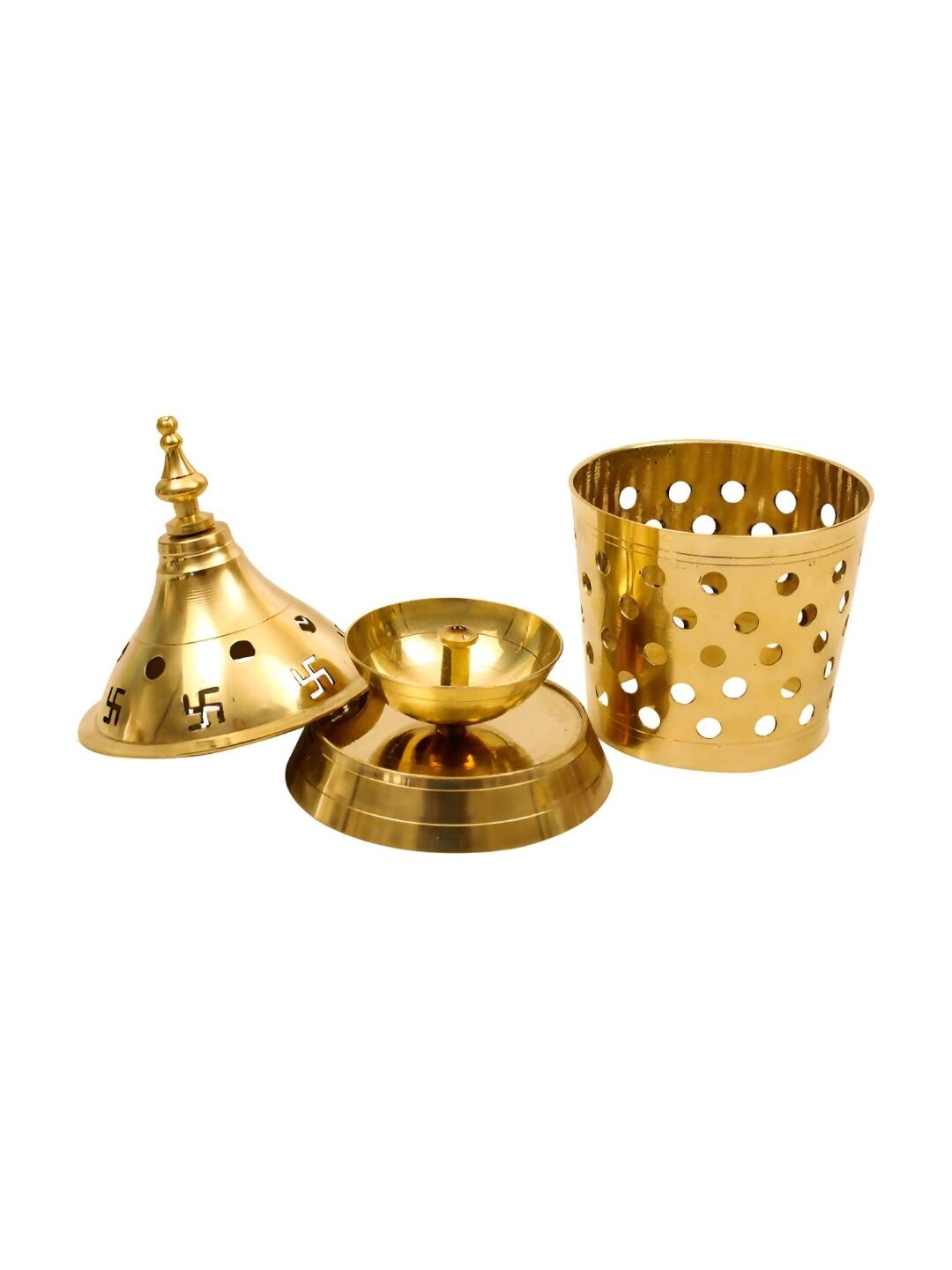 Spillbox Gold-Toned Brass Amar Lamp Pooja Essential