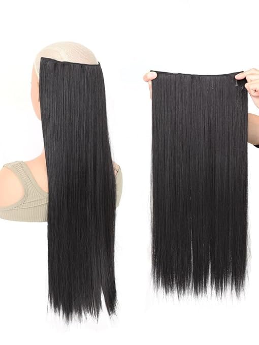 Women's Natural Black Hair Extension – Lightweight, Breathable & Effortless Styling (Double Clipper)