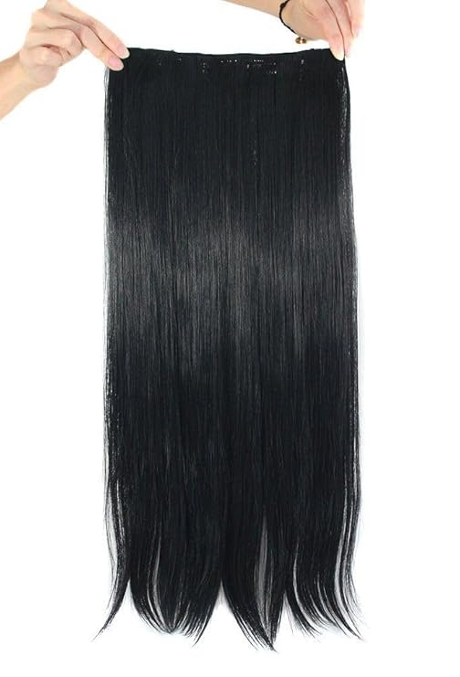 Women's Natural Black Hair Extension – Lightweight, Breathable & Effortless Styling (Double Clipper)