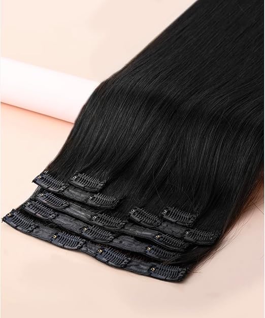 Women's Natural Black Hair Extension – Lightweight, Breathable & Effortless Styling (Double Clipper)